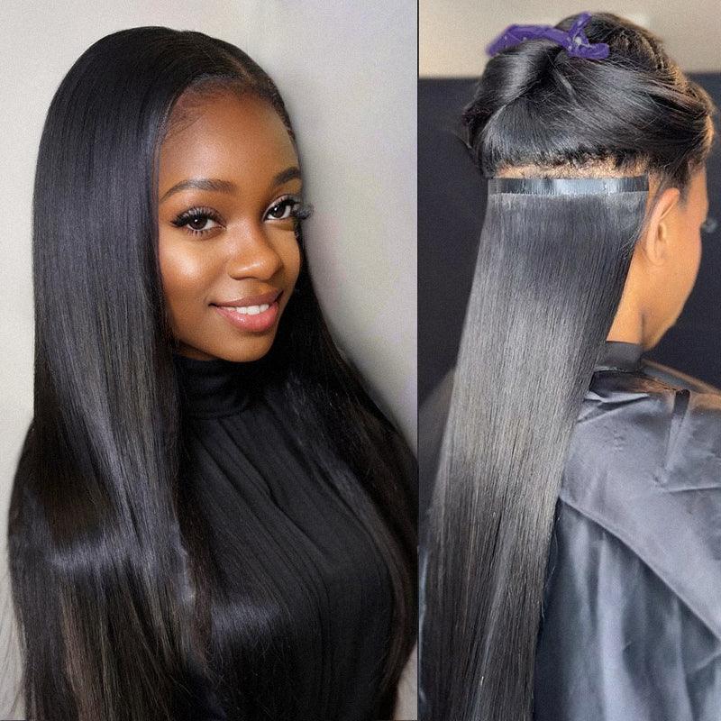 Seamless Clip-Ins Straight / Body Wave / Kinky Curly / Yaki Straight / Kinky Straight / Deep Wave Real Human Hair Pieces 135g 9pcs / 7pcs