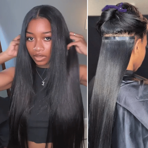 Seamless Clip-Ins Straight / Body Wave / Kinky Curly / Yaki Straight / Kinky Straight / Deep Wave Real Human Hair Pieces 135g 9pcs / 7pcs