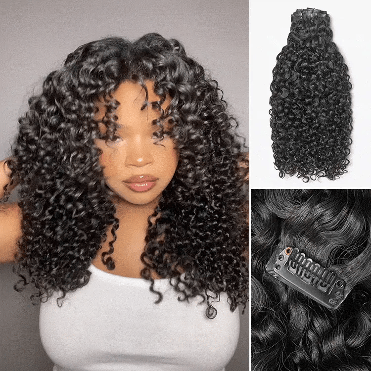 Seamless Clip-Ins Straight / Body Wave / Kinky Curly / Yaki Straight / Kinky Straight / Deep Wave Real Human Hair Pieces 135g 9pcs / 7pcs