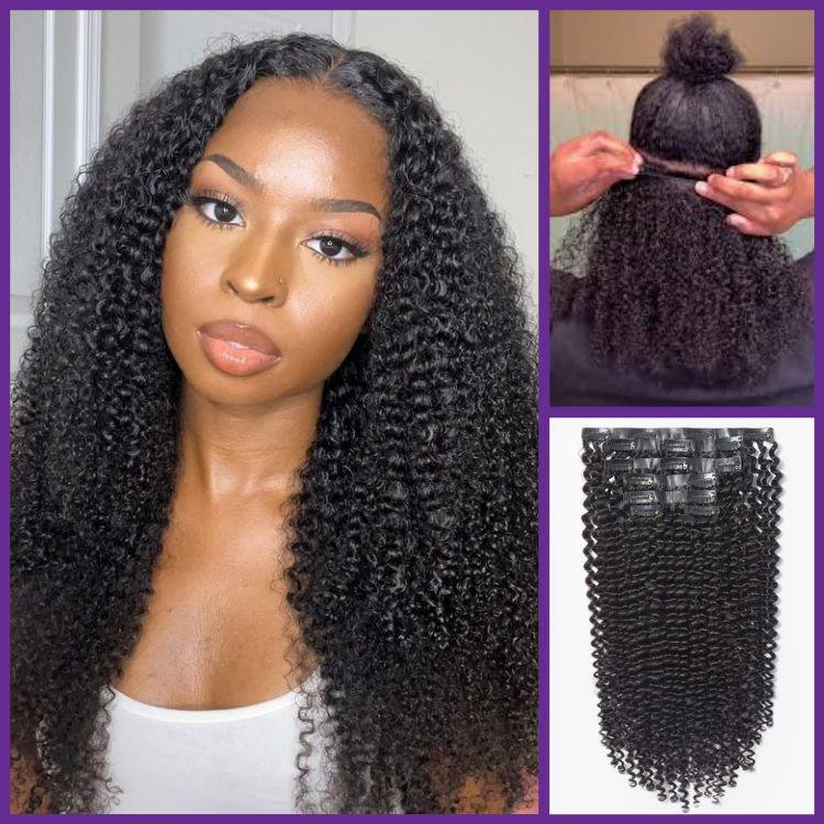 Seamless Clip-Ins Straight / Body Wave / Kinky Curly / Yaki Straight / Kinky Straight / Deep Wave Real Human Hair Pieces 135g 9pcs / 7pcs