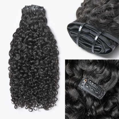 Seamless Clip-Ins Straight / Body Wave / Kinky Curly / Yaki Straight / Kinky Straight / Deep Wave  Real Human Hair Pieces 135g 9pcs / 7pcs